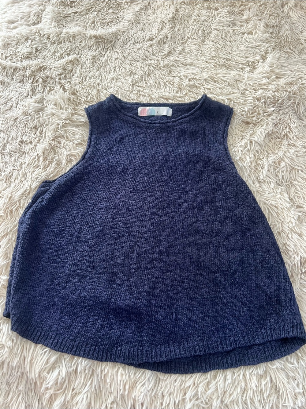 Free People Navy Knit Tank Top